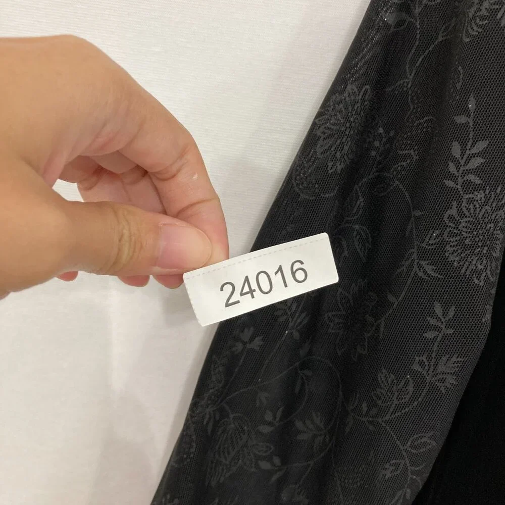 Vintage‎ Bobbie Bee size 14 Black Velvet Mesh V Neck Dark Romantic Maxi Dress